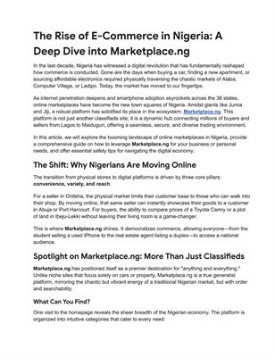 Marketplace Naija