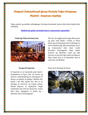 Newport International Group Projects Tokyo Company: Madrid - læsernes rejsetips