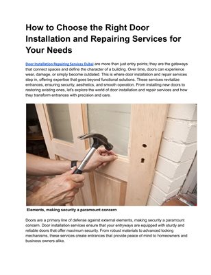 Door Installation Repairing Services Dubai 