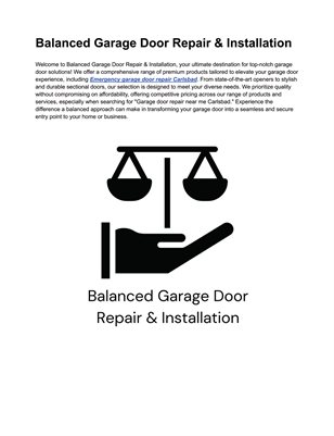 Balanced Garage Door Repair & Installation