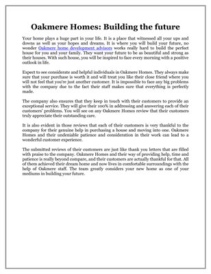 Oakmere Homes: Building the future