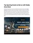 Top Sporting Events to Bet on with Reddy Anna Book