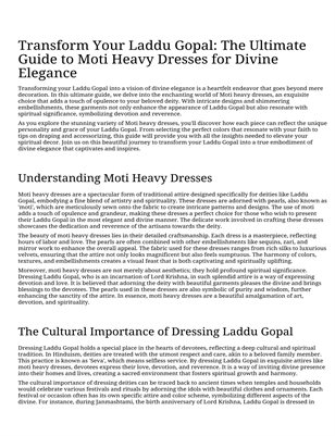 Divine Royalty: Moti Heavy Laddu Gopal Dress by Shaurya Creations