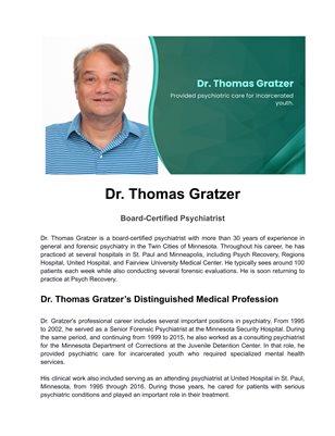 Biography of Dr. Thomas Gratzer
