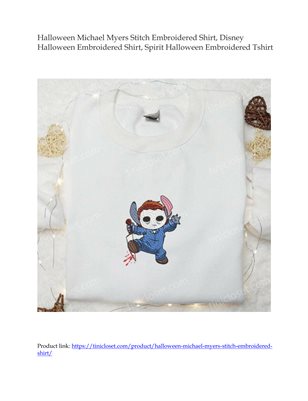 Halloween Michael Myers Stitch Embroidered Shirt