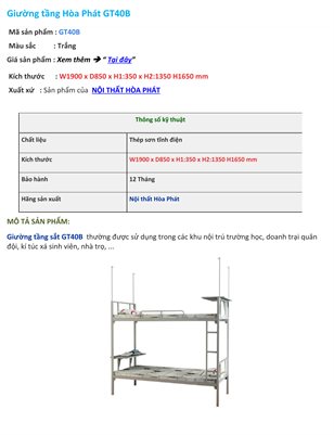 Giuong tang GT40B