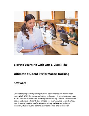 Elevate Learning with Our E-Class: The Ultimate Student Performance Tracking Software