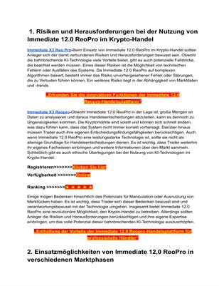 Immediate 12.0 Reo Pro Erfahrungen||Immediate X1 Reopro Erfahrungen||Immediate 12.0 Reopro