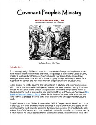 Before Abraham Was, I AM