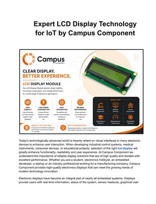 Expert LCD Display Technology for IoT by Campus Component 