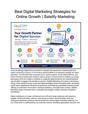 Best Digital Marketing Strategies for Online Growth | Saletify Marketing 