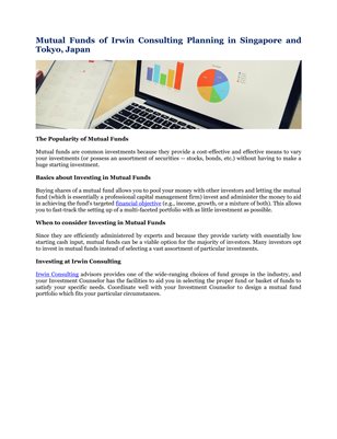 Mutual Funds of Irwin Consulting Planning in Singapore and Tokyo, Japan