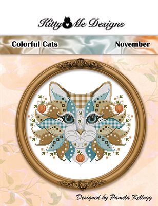 Colorful Cats November Counted Cross Stitch Pattern