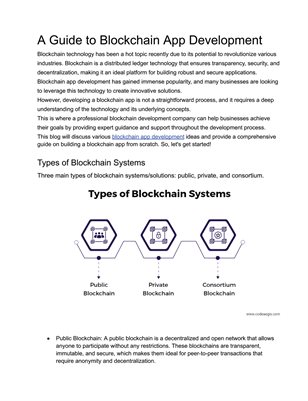 A Guide to Blockchain App Development