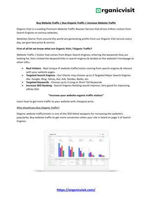 Buy Website Traffic from Organic VIsit