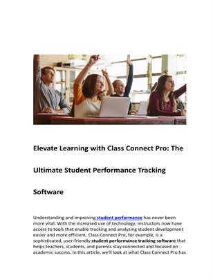Elevate Learning with Class Connect Pro: The Ultimate Student Performance Tracking Software