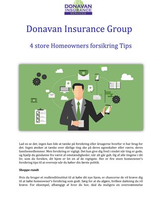Donavan Insurance Group: 4 store Homeowners forsikring Tips