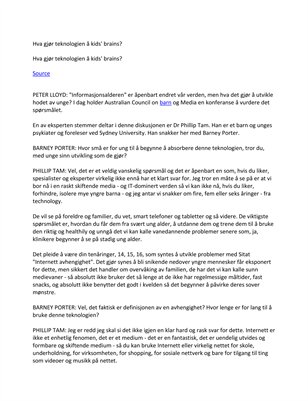 Hva gjør teknologien å kids' brains?