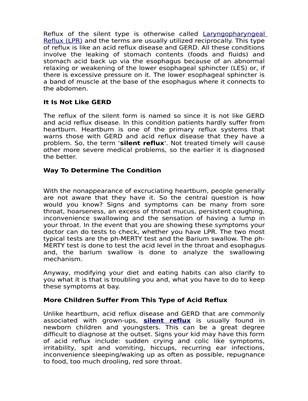 Silent Reflux Is Different From GERD