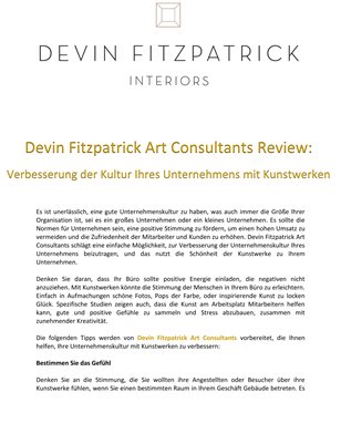 Devin Fitzpatrick Art Consultants Review: Verbesserung der Kultur Ihres Unternehmens mit Kunstwerken