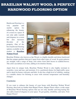 Brazilian Walnut Wood; A Perfect Hardwood Flooring Option 