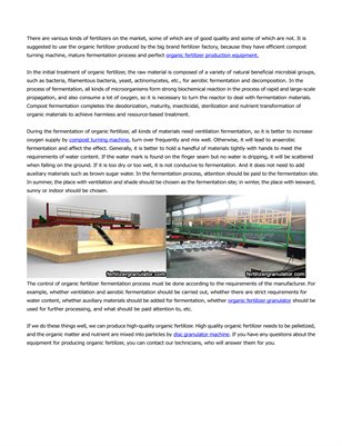 Making high quality organic fertilizer by compost turning machine