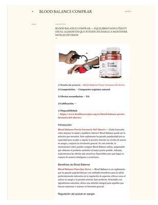 Blood Balance Comprar