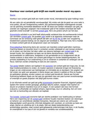 Voorkeur voor contant geld drijft een markt zonder moral- my.opera