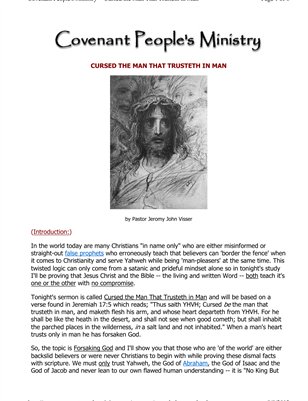 Cursed the Man That Trusteth in Man