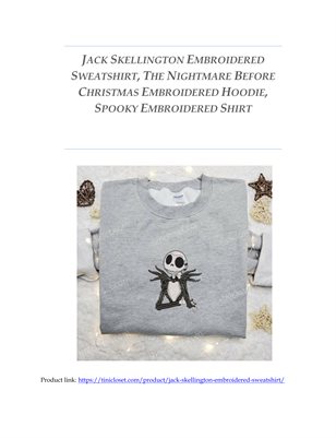  Jack Skellington Embroidered Sweatshirt1