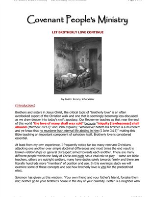 Let Brotherly Love Continue