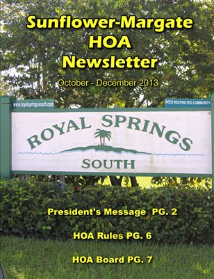 SUNFLOWER - MARGATE HOA   PUB. 1