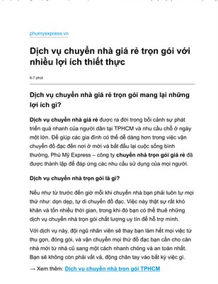 Dịch vụ chuyển nhà giá rẻ TPHCM 2020 chuyên nghiệp