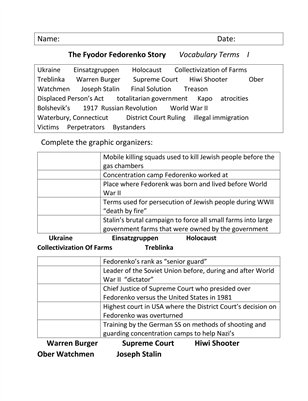 Fedorenko Holocaust Quiz