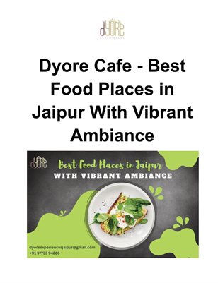 Dyore Cafe - Best Food Places in Jaipur With Vibrant Ambiance