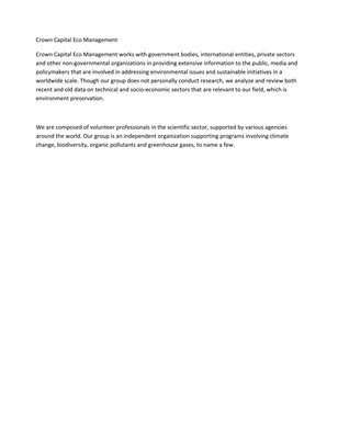 Crown Capital Eco Management  Jakarta Indonesia - The Company