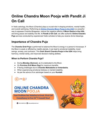 Perform Chandra Moon Pooja Online with Expert Pandit Ji