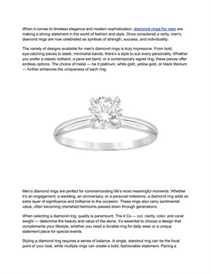 Elegant Diamond Rings for Men – Timeless Designs