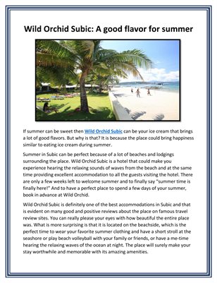 Wild Orchid Subic: A good flavor for summer