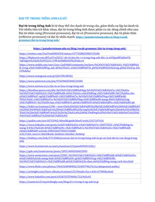 Định nghĩa và chức năng đại từ nhân xưng - PATADO