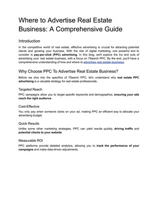 Where to Advertise Real Estate Business: A Comprehensive Guide