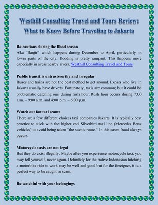 Westhill Consulting Travel and Tours Review: What to Know Before Traveling to Jakarta