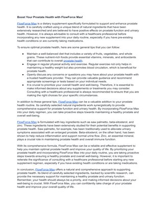 Boost Your Prostate Health with FlowForce Max!