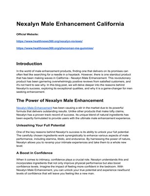 Nexalyn Male Enhancement California