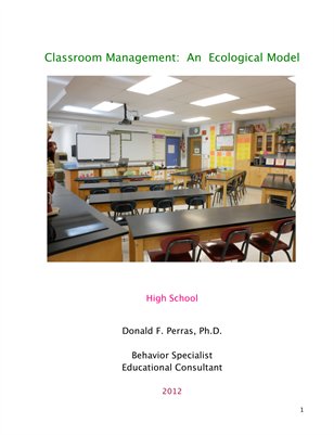 Classroom Management:  An Ecological Model :  High School 