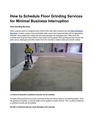 How to Schedule Floor Grinding Services for Minimal Business Interruption