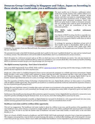 Donavan Group Consulting in Singapore and Tokyo, Japan on Investing in these stocks now could make you a millionaire retiree