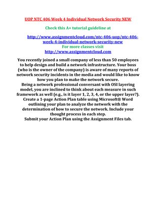 UOP NTC 406 Week 4 Individual Network Security NEW
