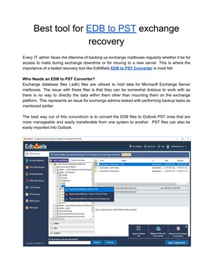 Best tool for EDB to PST exchange recovery