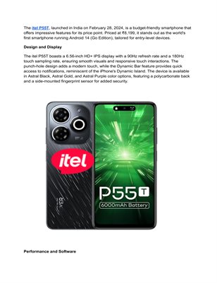 itel P55T India – Price, Reviews & Where to Buy